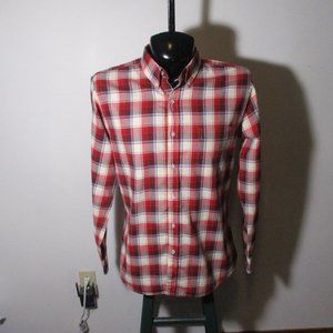 Men's J. McLAUGHLIN Red Cotton Long Sleeve Shirt Size L NEW